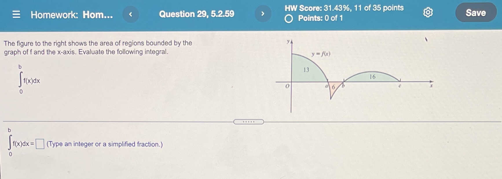 Homework: Hom... Question 29, HW Score: 31.43%, 11 of 35 points 5.2.59