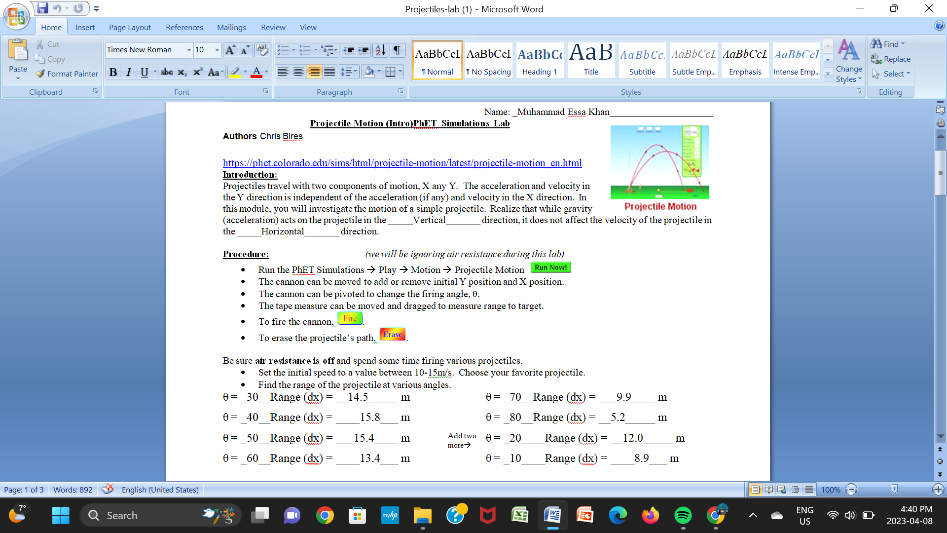 Font Paragraph Styles Editing To erase the projectile's path, Erase Be sure