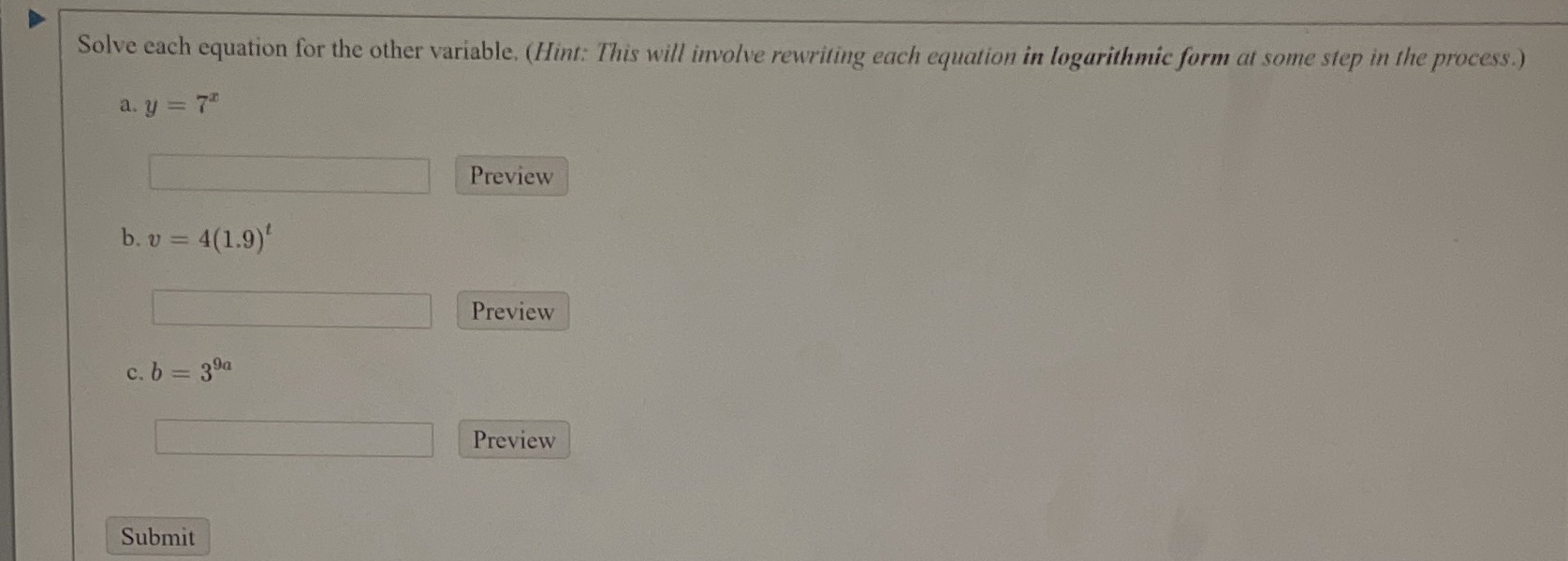 Solve each equation for the other variable. (Hint: This will involve