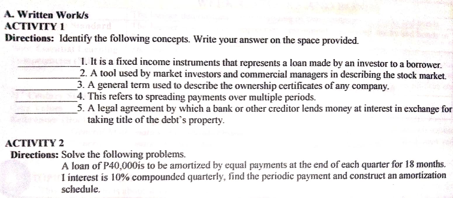 of any company. 4. This refers to spreading payments over multiple periods.