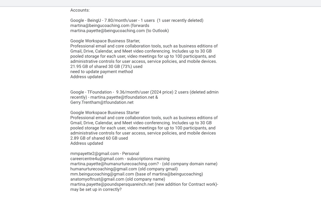 Workspace, organizing and aligning multiple email accounts and domains, aligning multiple apps
