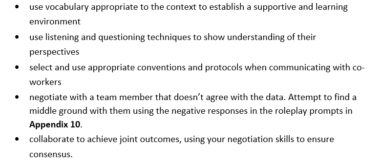 (use the SMART criteria) build rapport to establish a good working relationship