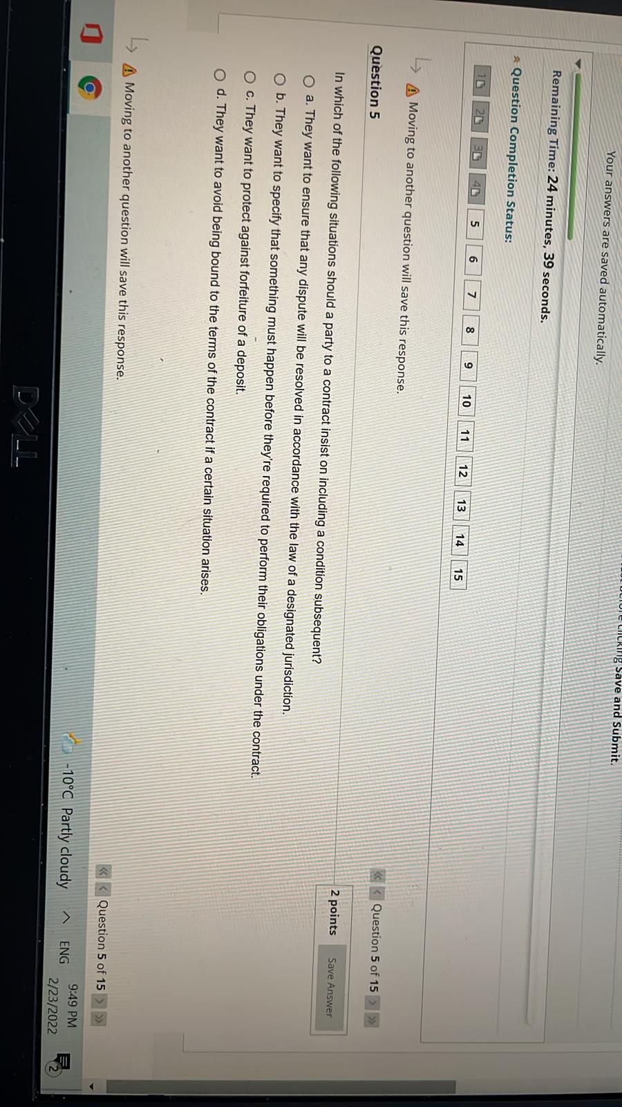 in the event of a dispute between parties located in different legal