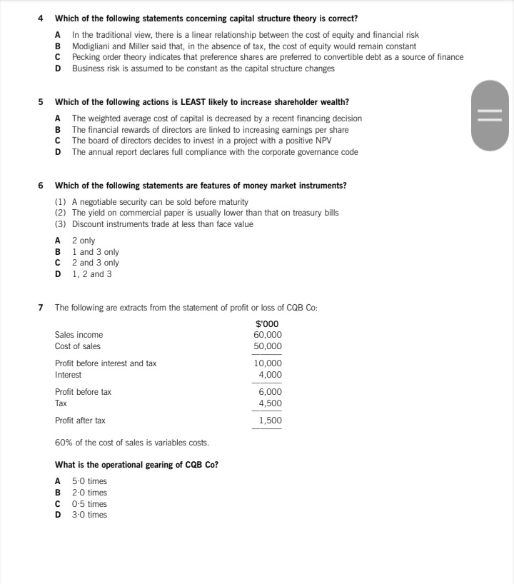 model is correct? The equity beta of Par Co considers only business