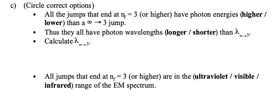  c) (Circle correct options) - All the jumps that end at