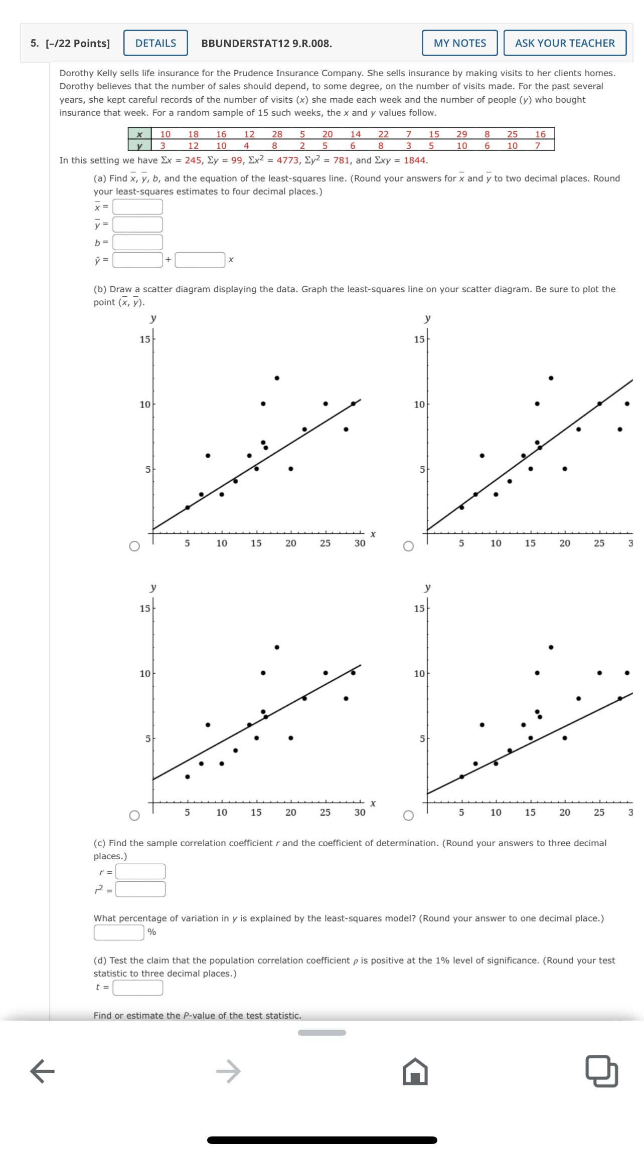  5. [-/22 Points] DETAILS BBUNDERSTAT12 9.R.008. MY NOTES ASK YOUR TEACHER