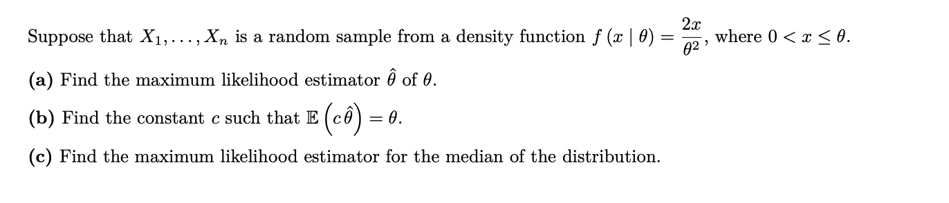 random sample from a density function f (a: | 6) = $