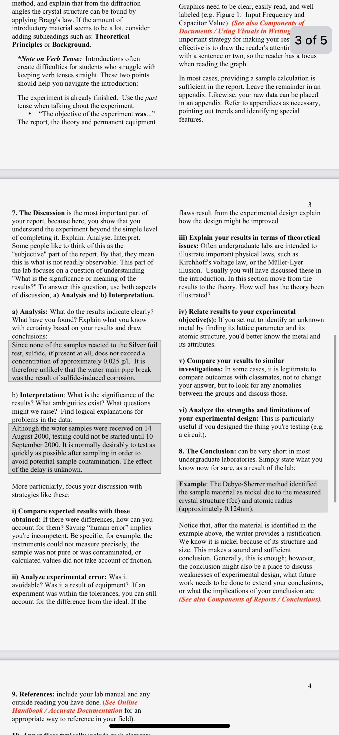 Writing adding subheadings such as: Theoretical Principles or Background. important strategy for