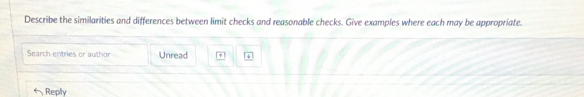 Give examples where each may be appropriate. Search entries or author Unread
