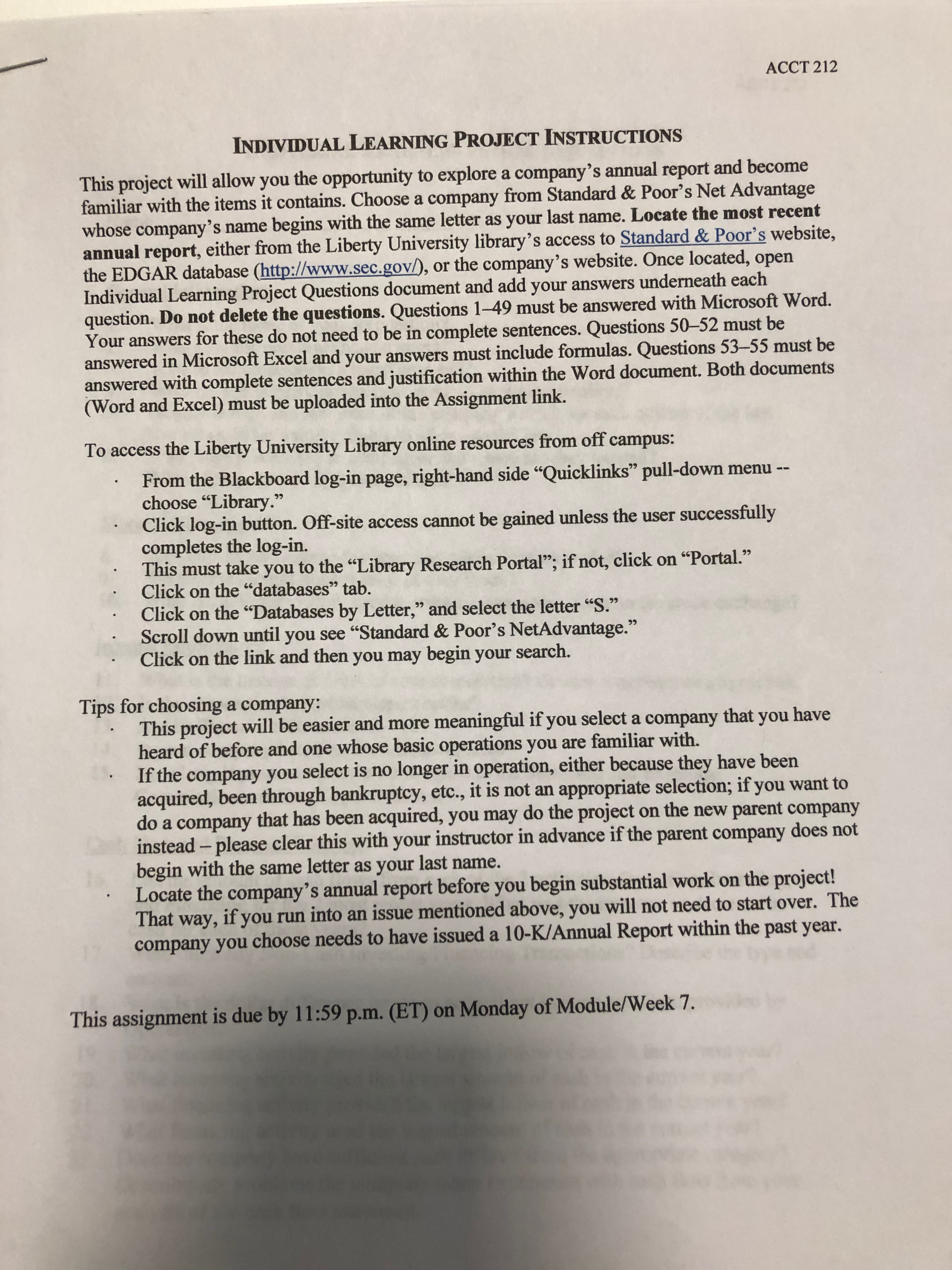  Attached is the Individual Learning Project required for my class. I