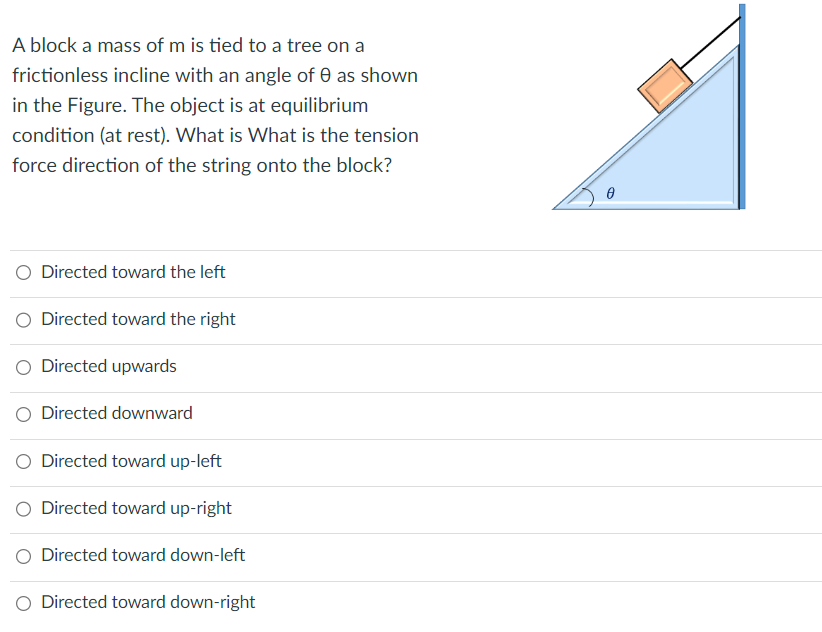 M is attached by two strings. The object is 01 at equilibrium