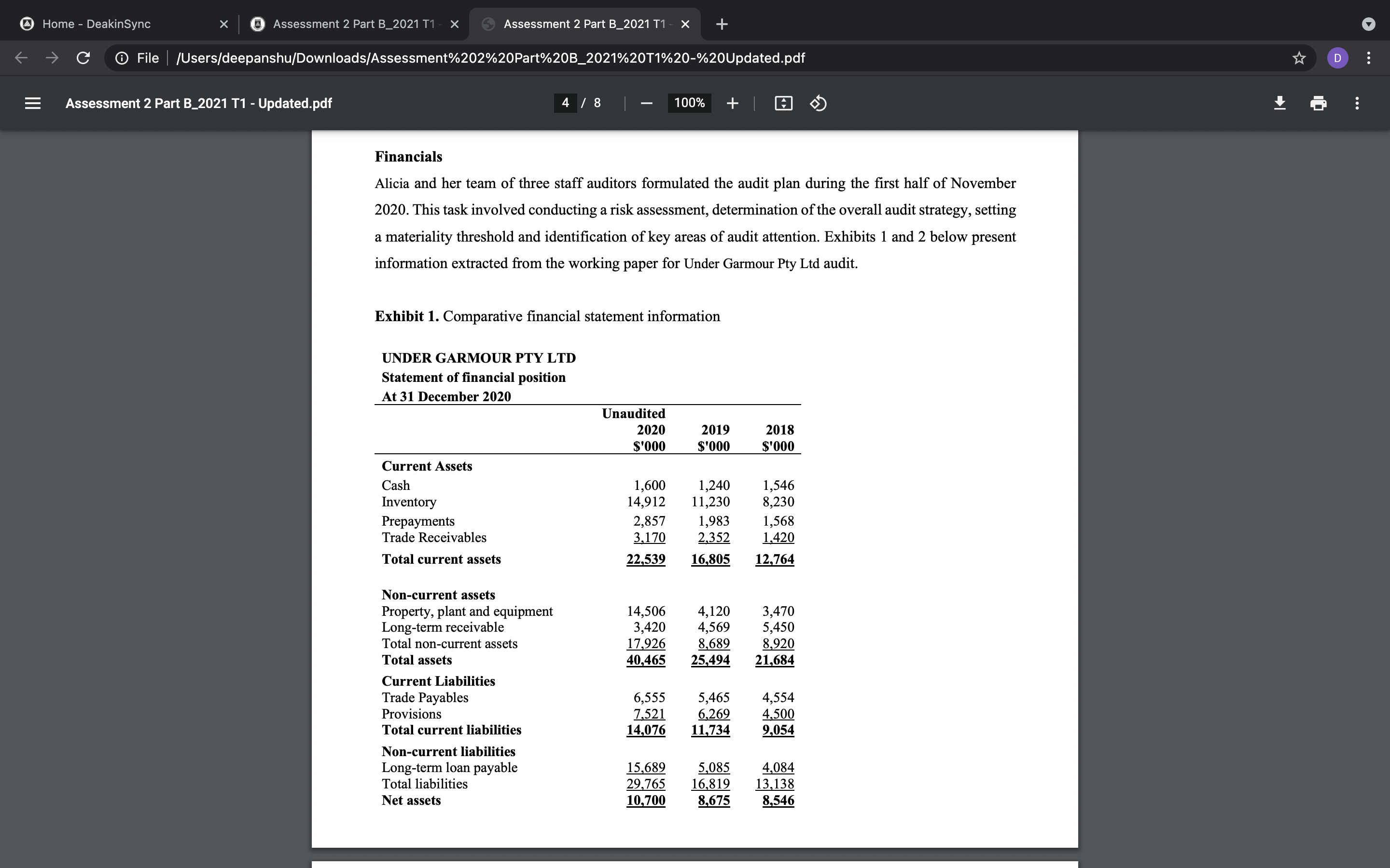  Case Study - Under Garmour Pty Ltd Introduction In October 2020,
