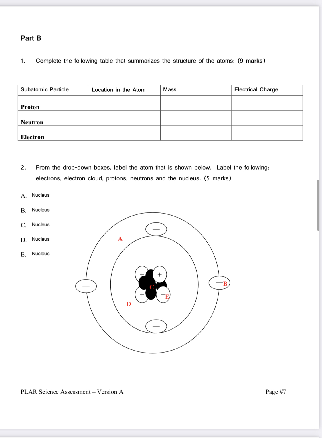 of atoms. 4. The overall charge of an atom is always 5.