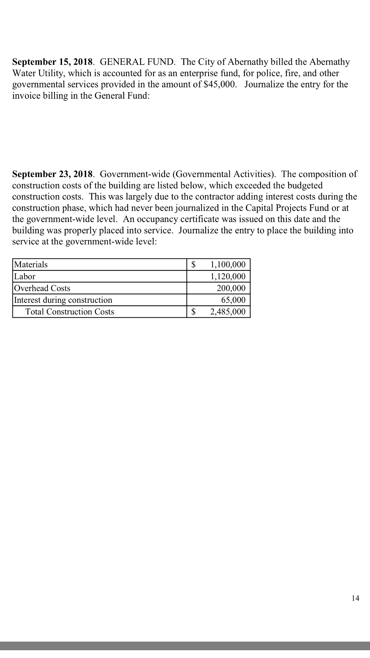 a Statement of Revenues, Expenditures, and Changes in Fund Balance for the
