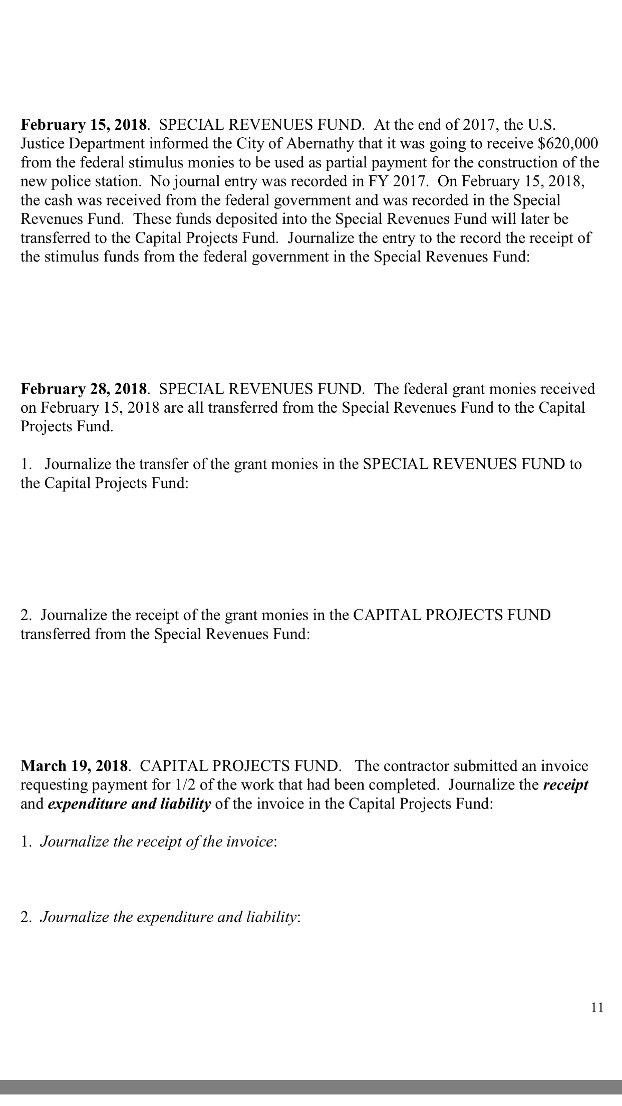 SERVICES FUND. Below is the December 31, 2018 trial balance for the