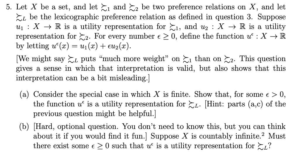 be two preference relations on X, and let CL be the lexicographic