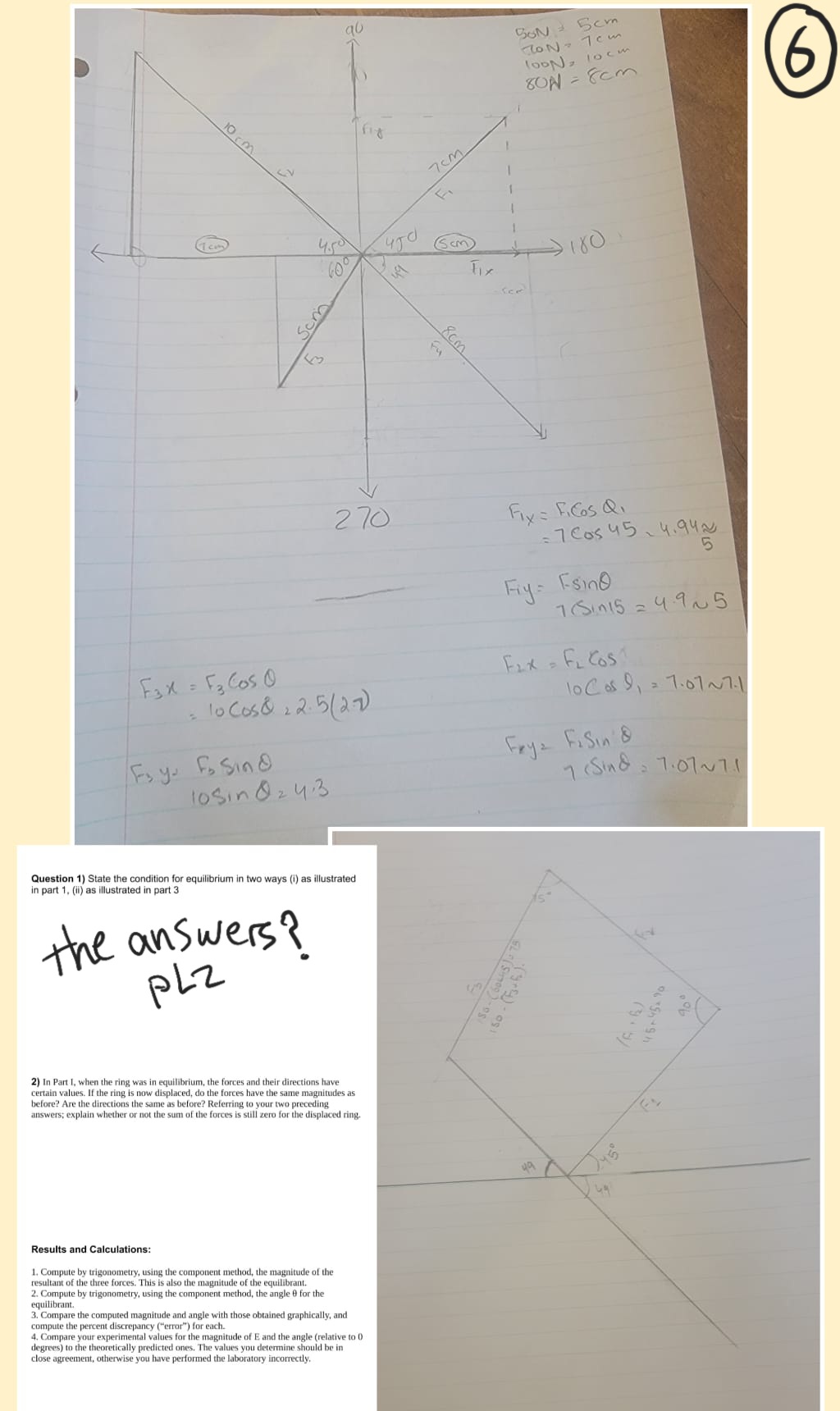 270 Fix = FiGos Q, = 7 Cos 45 - 4.94 N