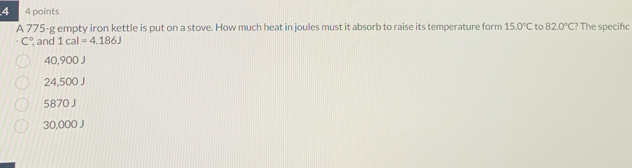 Pls respond asap 14 4 4 points A 775-g empty iron