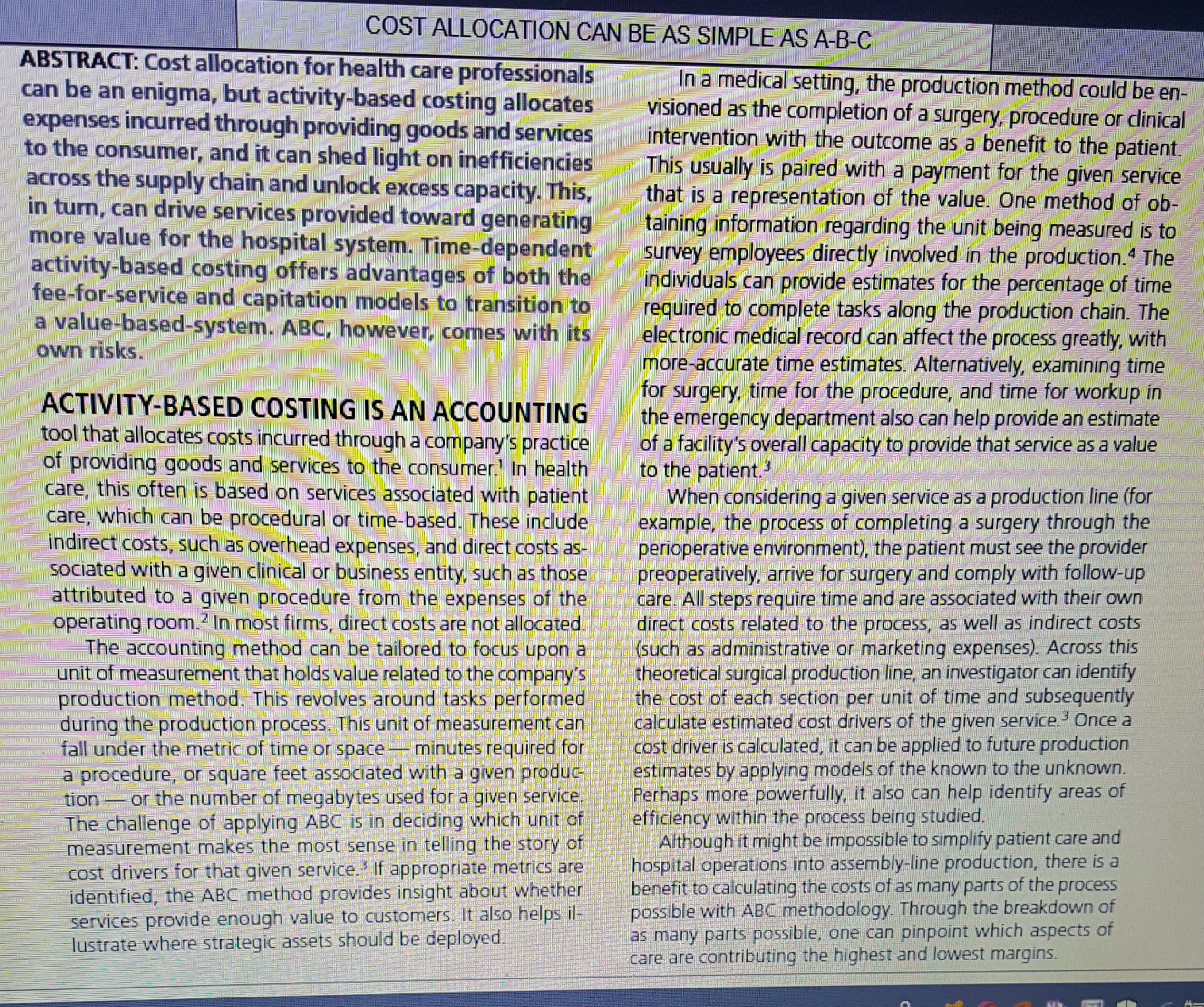 procedure or clinical to the consumer, and it can shed light on