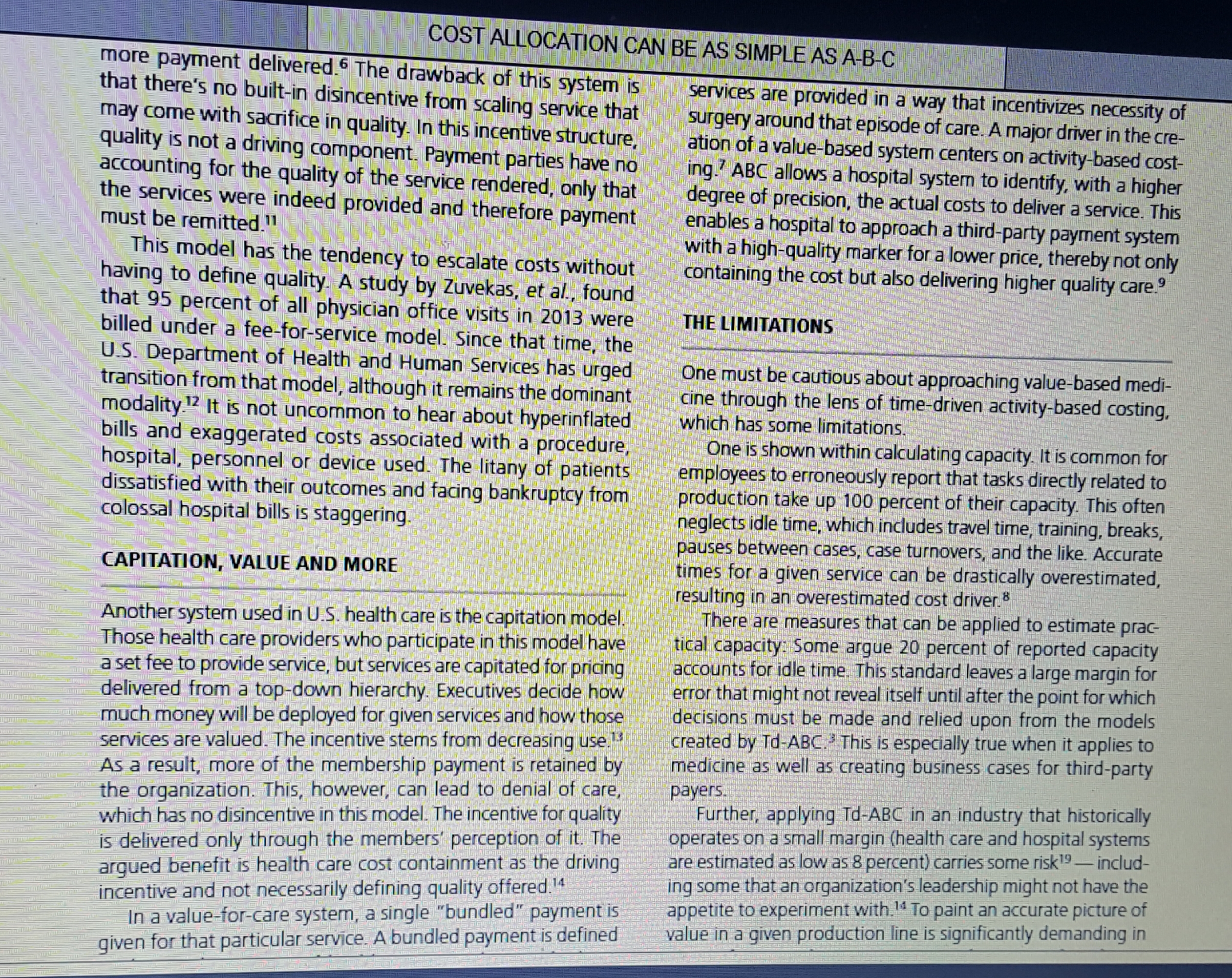 inefficiencies Iintervention with the outcome as a benefit to the patient across