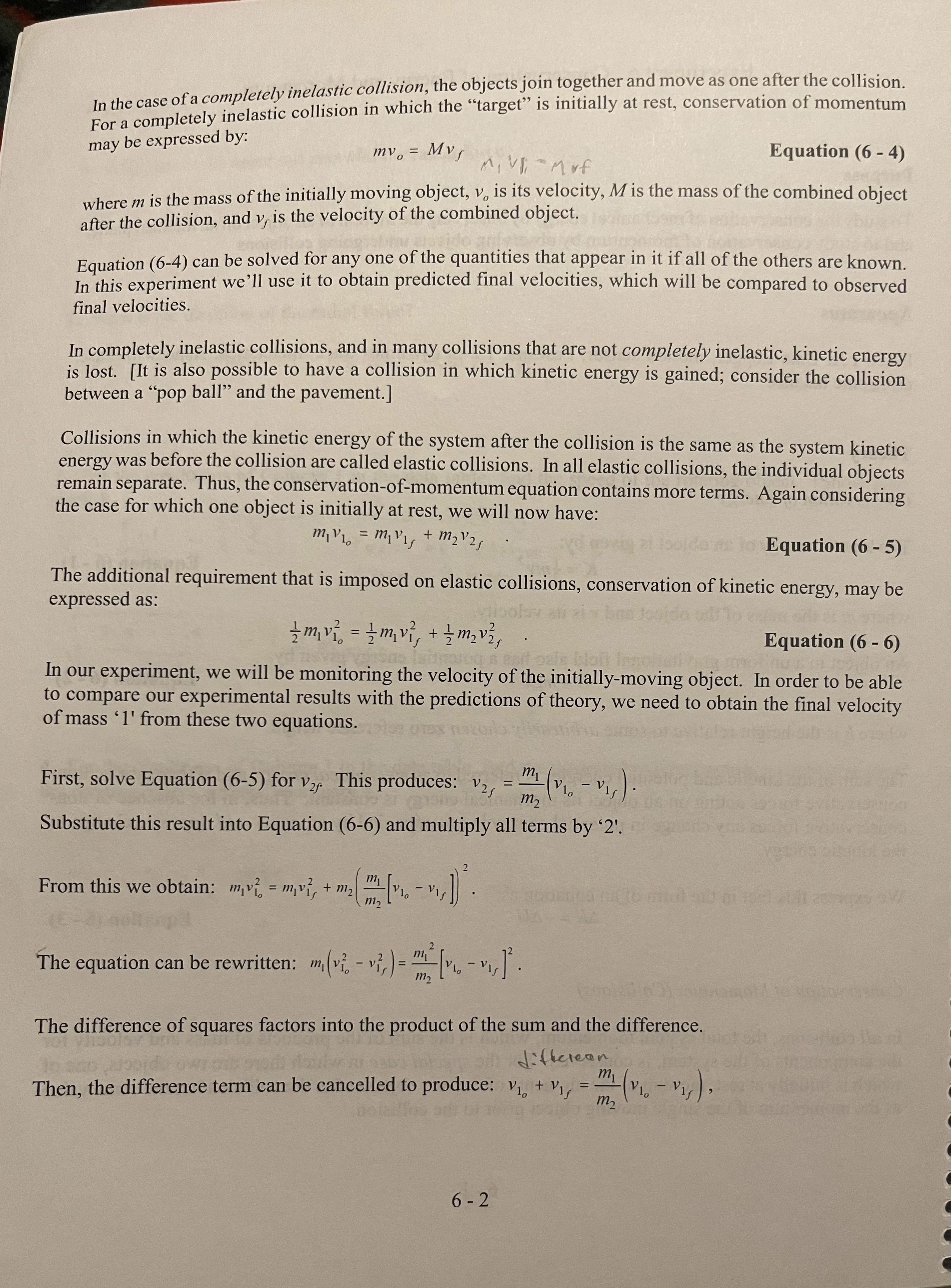 Procedure A. mass of red PasCar 254 q 1 VI V 2