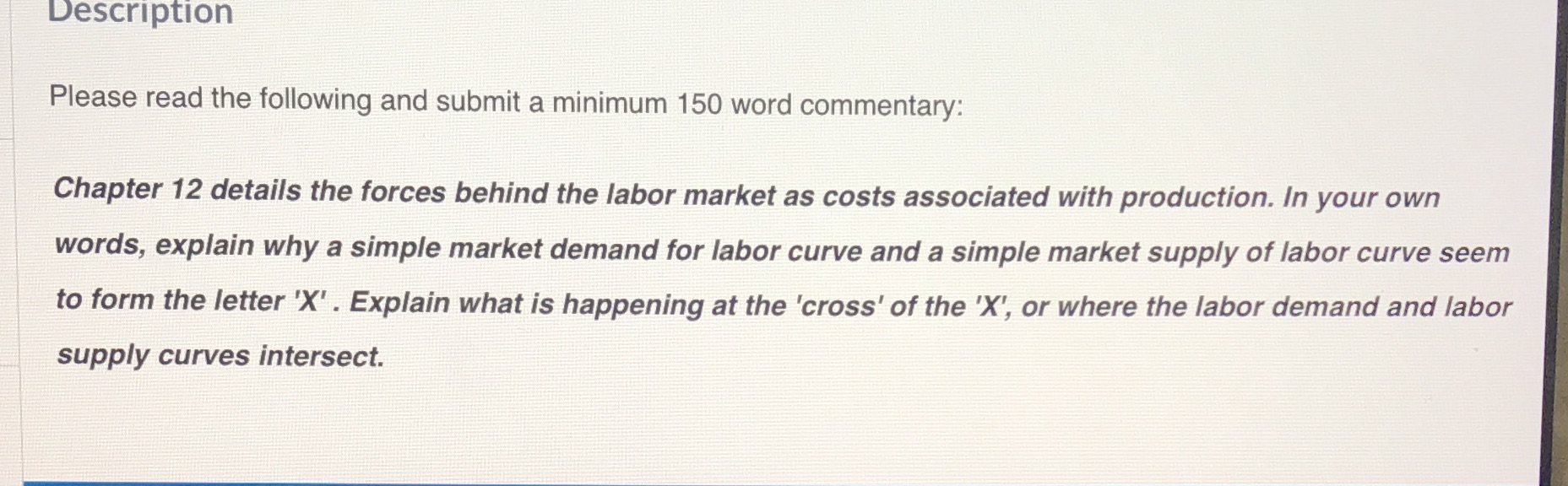 commentary: Chapter 12 details the forces behind the labor market as costs