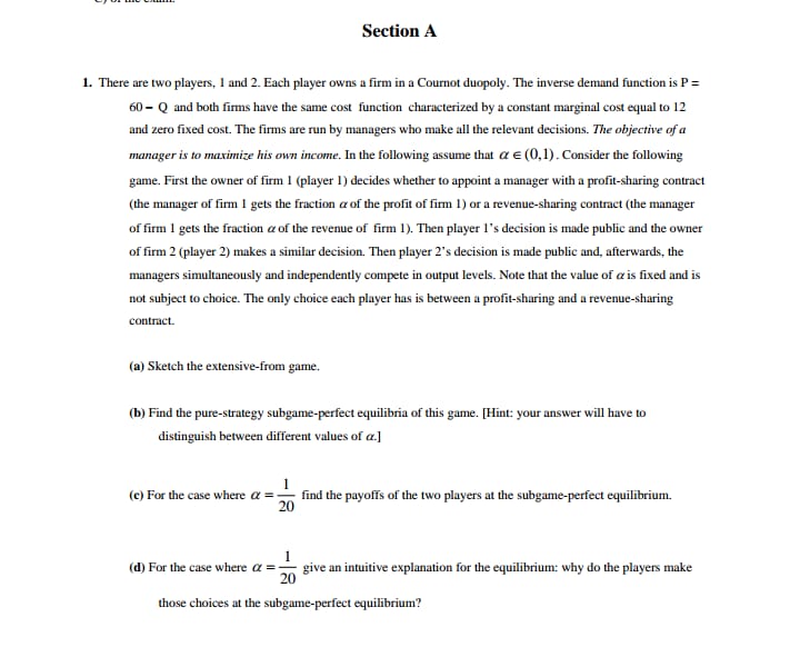 regulation, with the added complication that revenue is uncertain. In particular, in