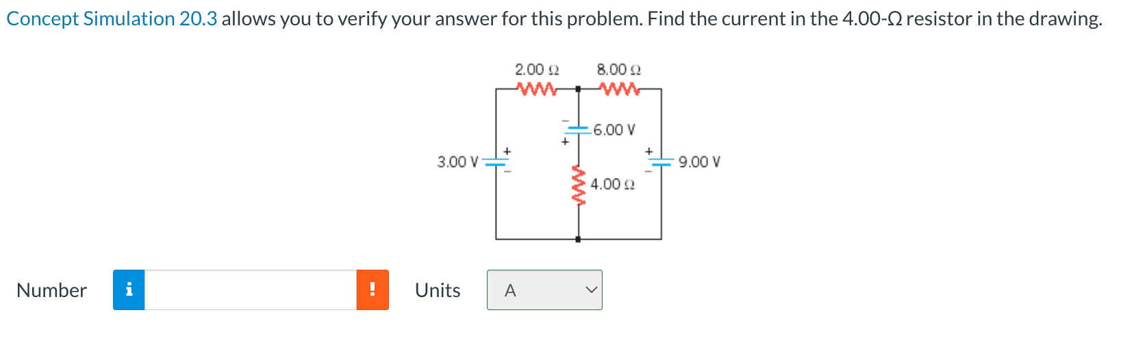 problem. Find the current in the 4.00-Q resistor in the drawing. 2.00
