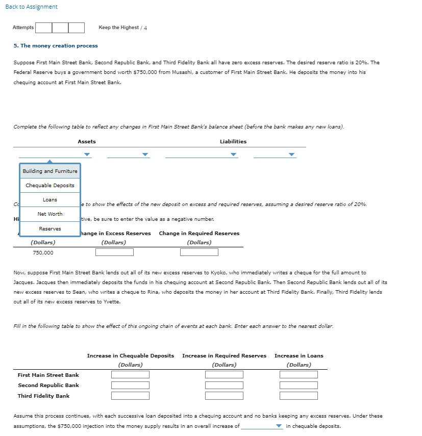 money creation process Suppose First Main Street Bank, Second Republic Bank, and