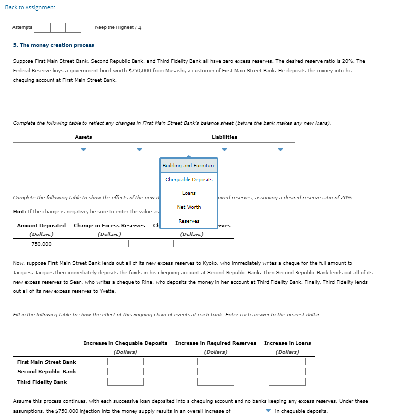 is 20%. The Federal Reserve buys a government bond worth $750,000 from