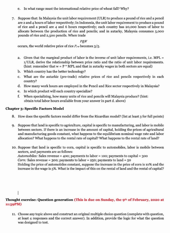  Provide solutions to the problems. e. In what range must the