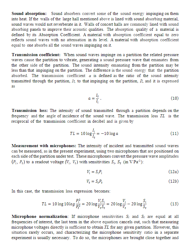 hemispherical sounds source. Set the transmission loss at zero for d =