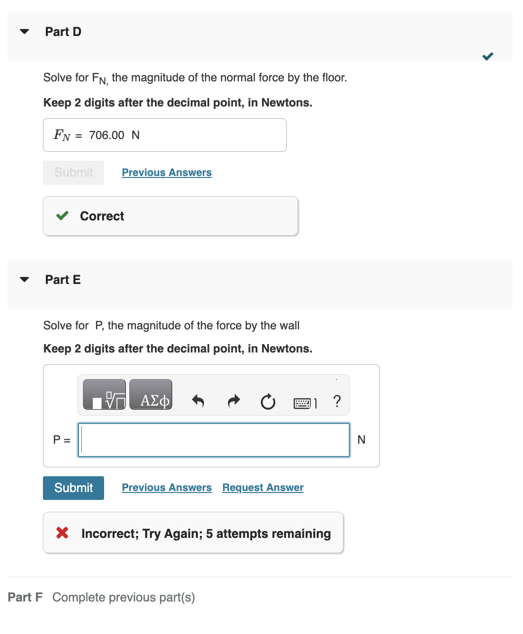 Find Ty, the tension in string A. Express your answer in newtons
