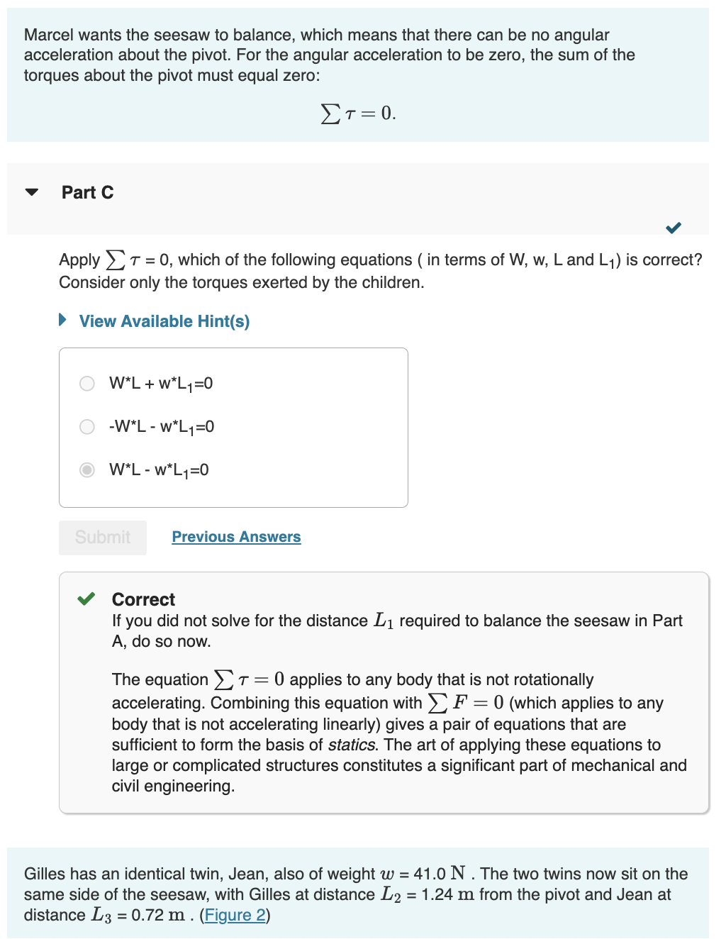 3 attempts remaining v PartB Find Ty, the magnitude of the tension