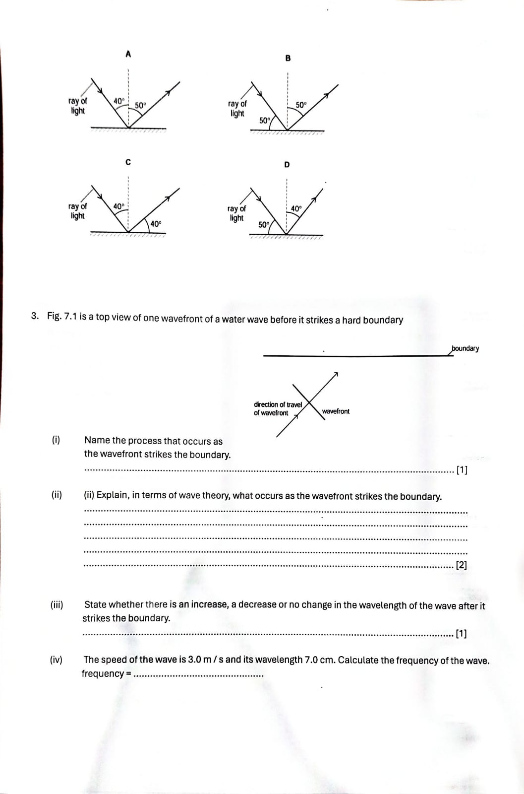 hits a stationary object and is reflected back to the bat. The