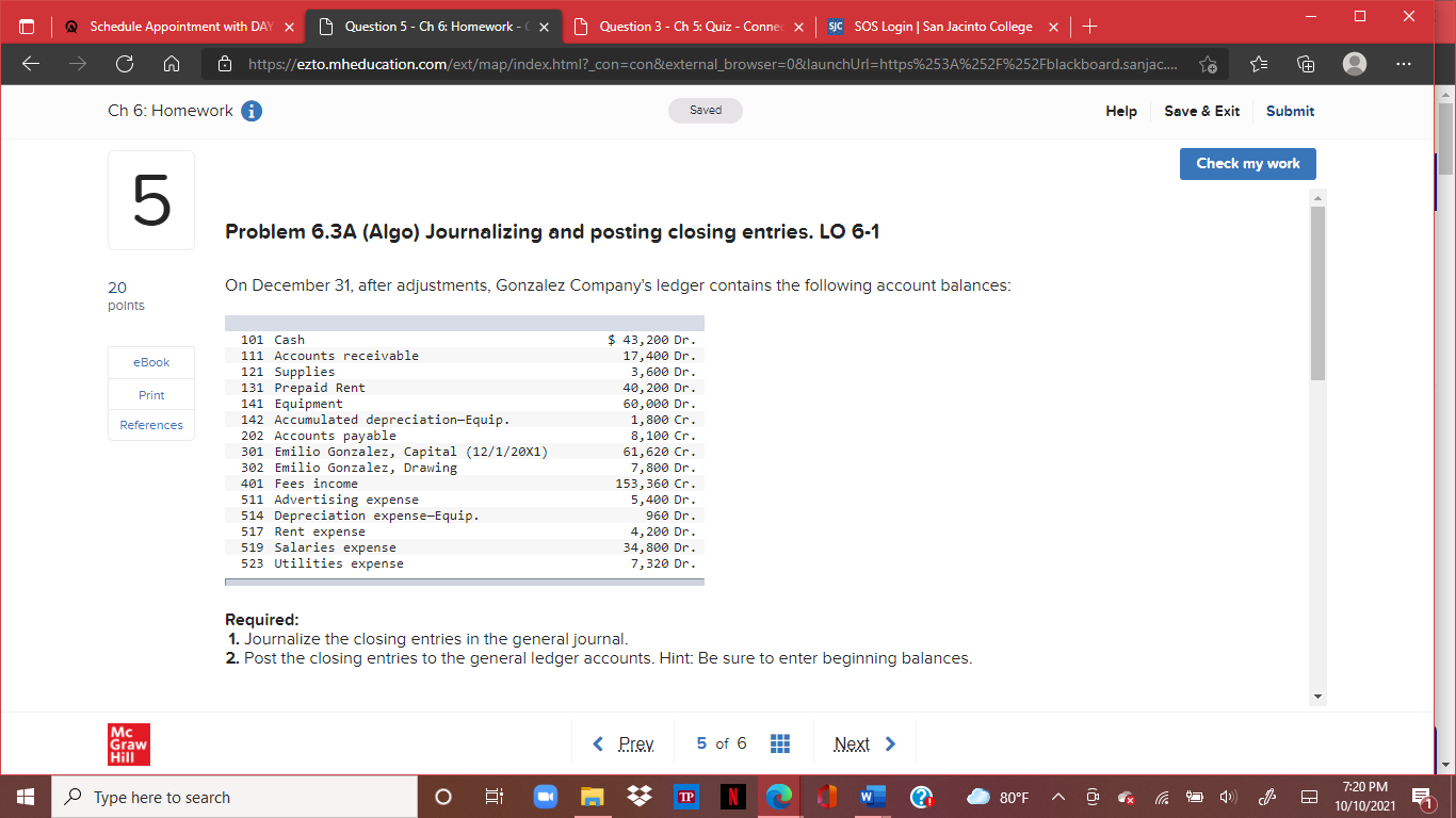 DAY x Question 1 - Ch 6: Homework - ( X Question