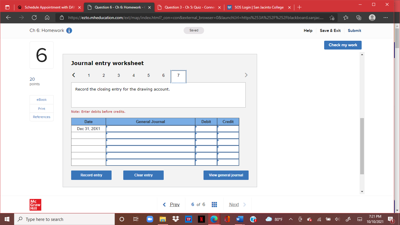 Appointment with DAY x Question 1 - Ch 6: Homework - (