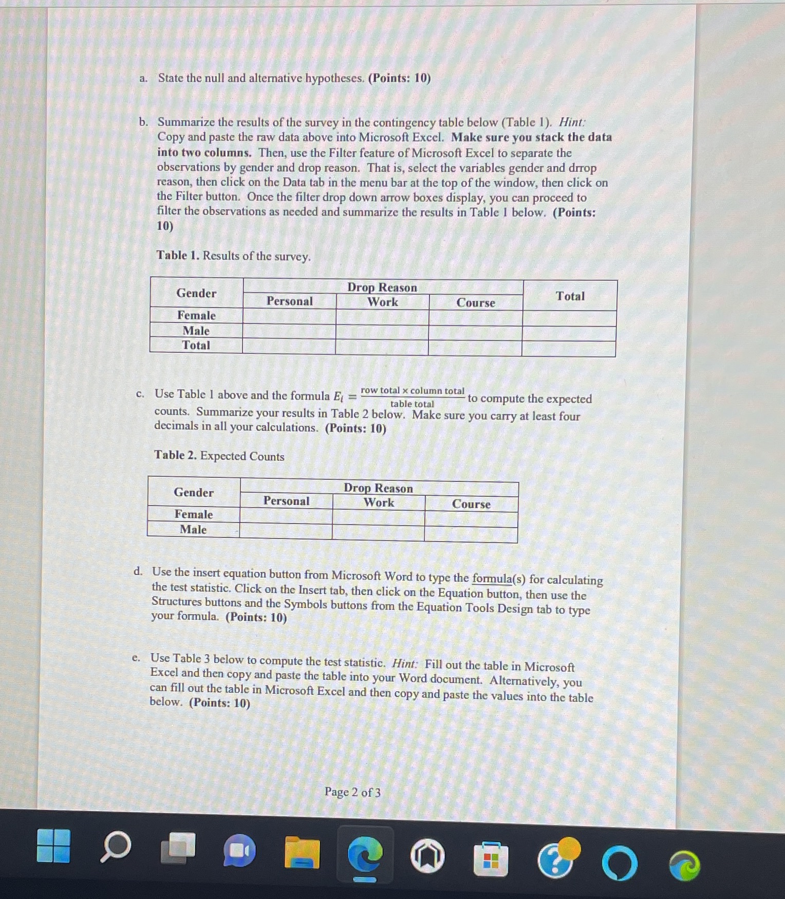 0 - E) 2 / E , Sum = ? What is