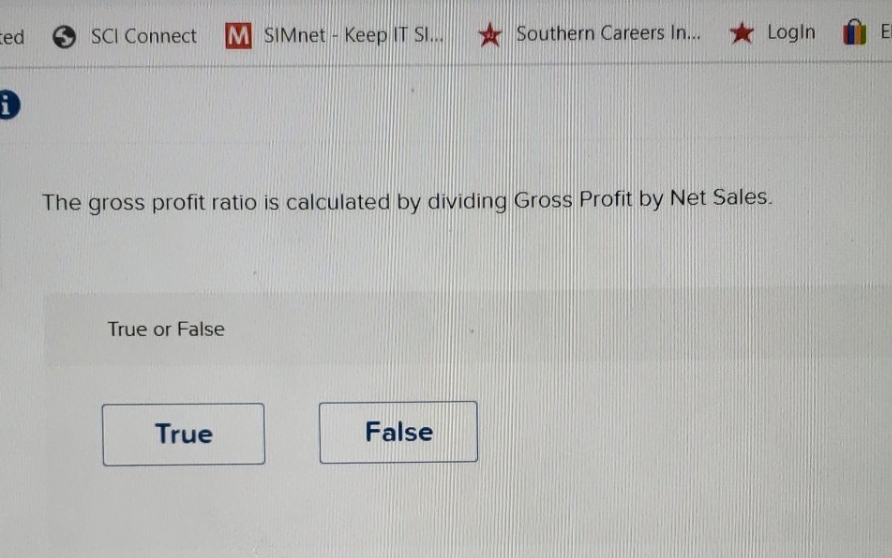 IT SI... Southern Careers In... X Login E The gross profit ratio