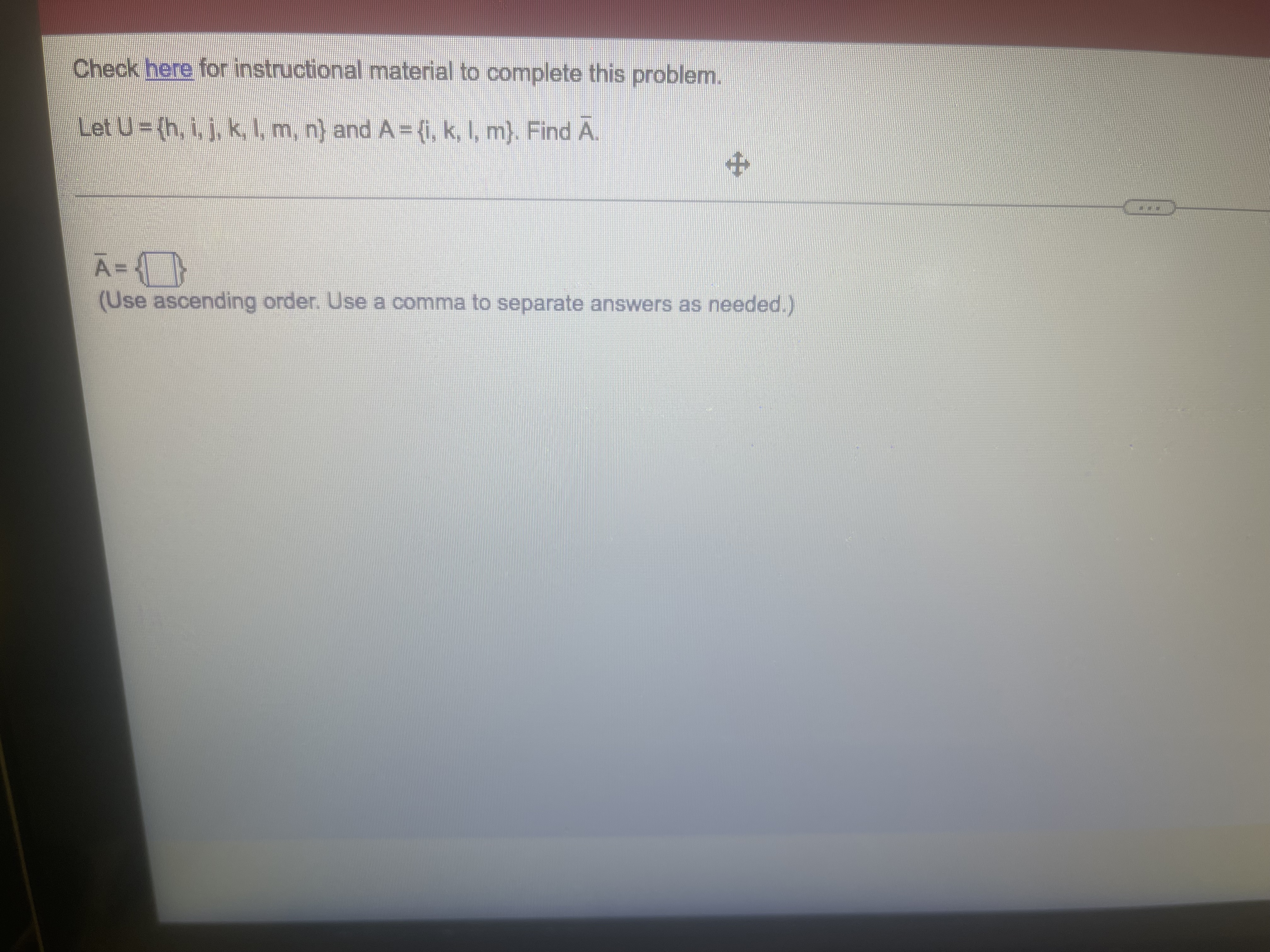 = (h. i. j. k, (. m, nj and A = (i,