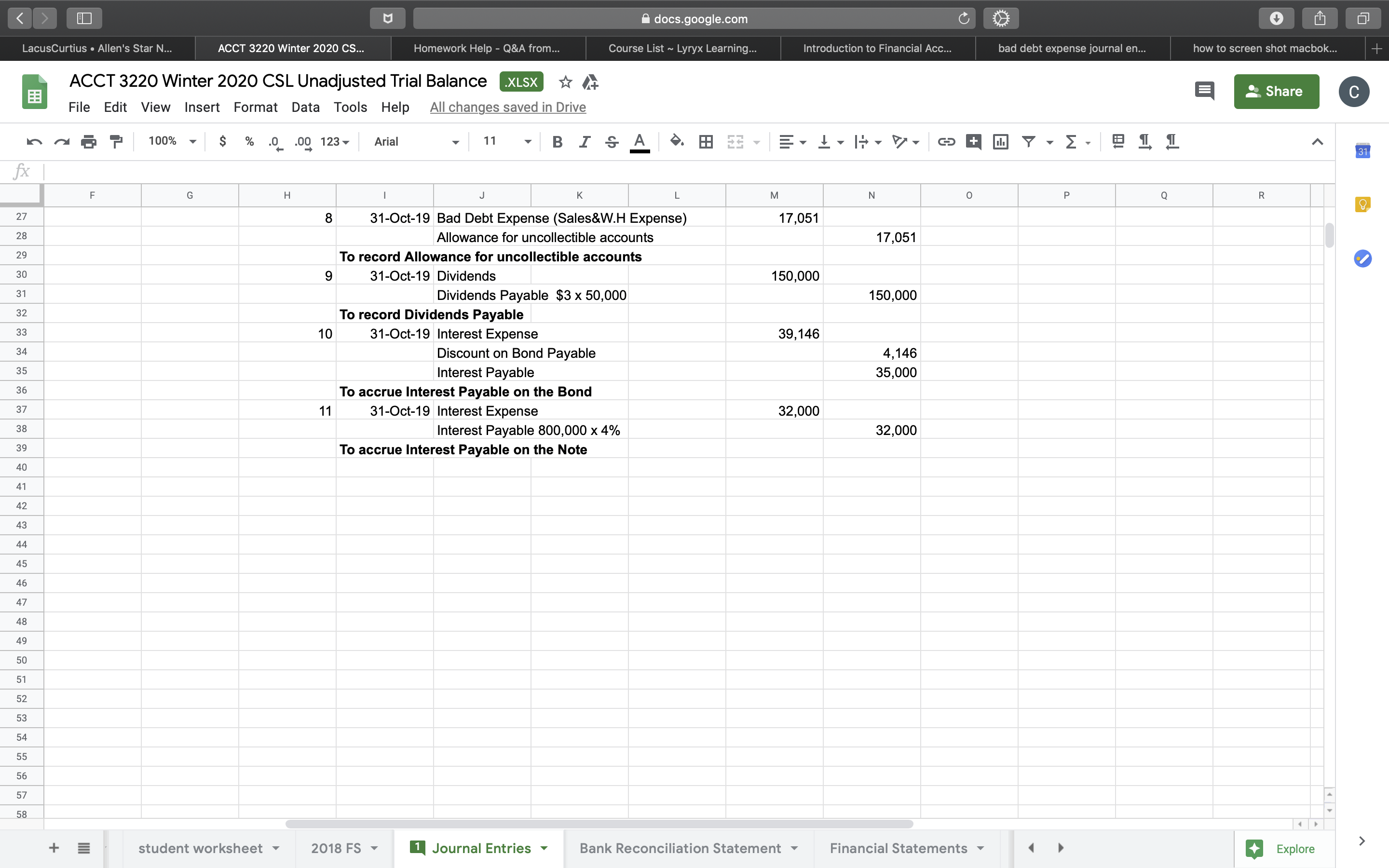 nancial statements of Little Rock Ltd. a small privately owned company for