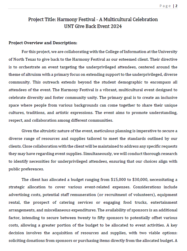  Project Breakdown For this week, create a Work Breakdown Structure for
