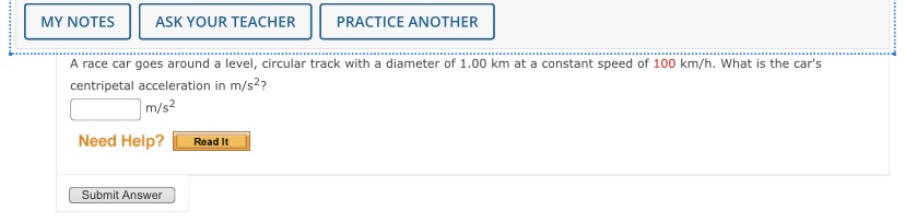 MY NOTES ASK YOUR TEACHER PRACTICE ANOTHER A race car goes