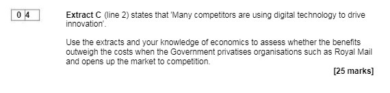 0 4 Extract C (line 2) states that 'Many competitors are