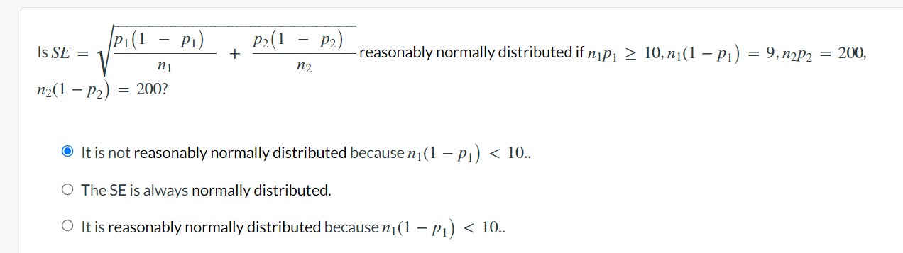 PIO lsSE = '12(1-192) = 200? - 192) reasonably normally distributed if