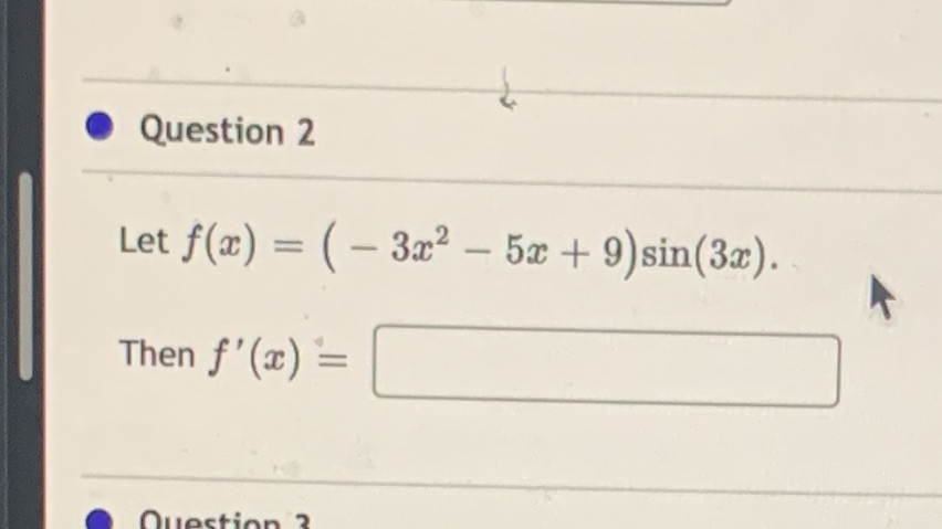 Question 2 Let Then f'@)