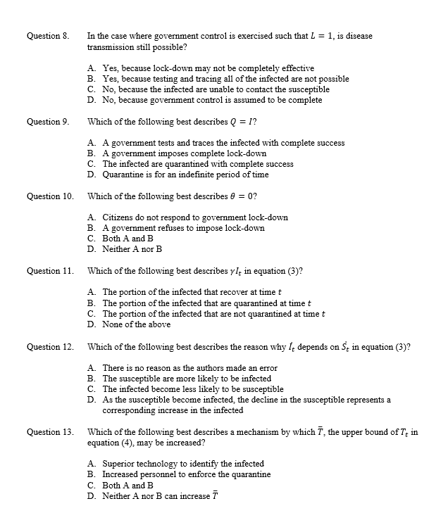 answer questions I. A Model of Lockdown, Testing, and Tracing We start