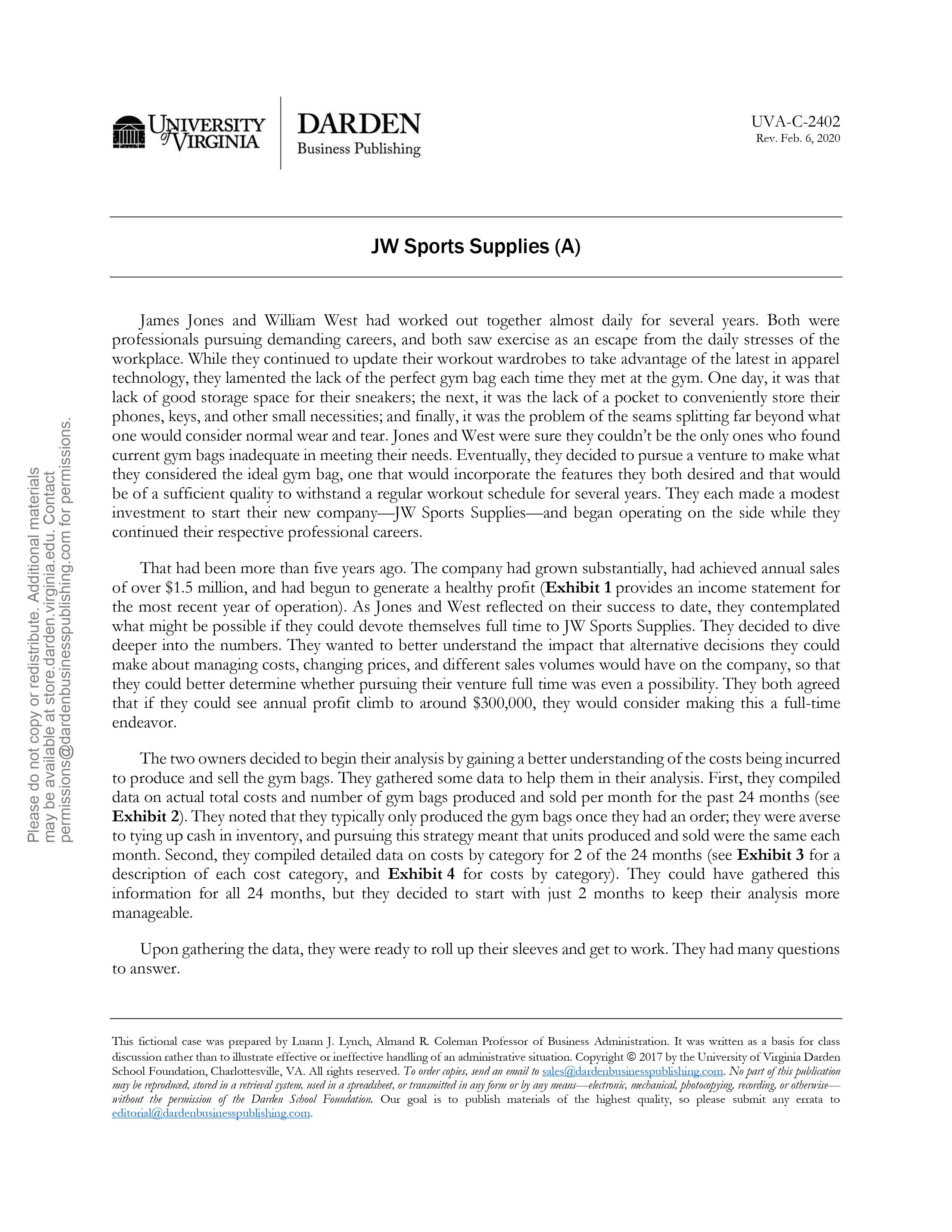 low-activity observation,2) calculate the VC per unit, and 3) calculate the total