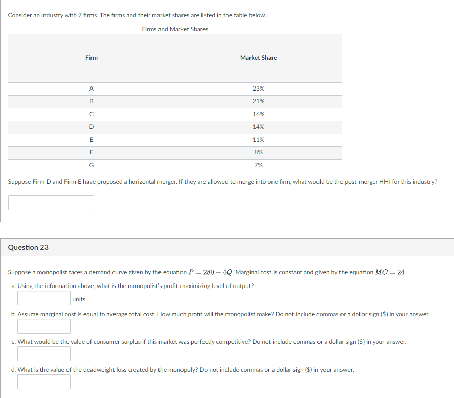 below shows the demand, marginal revenue, and cost curves for a monopoly.