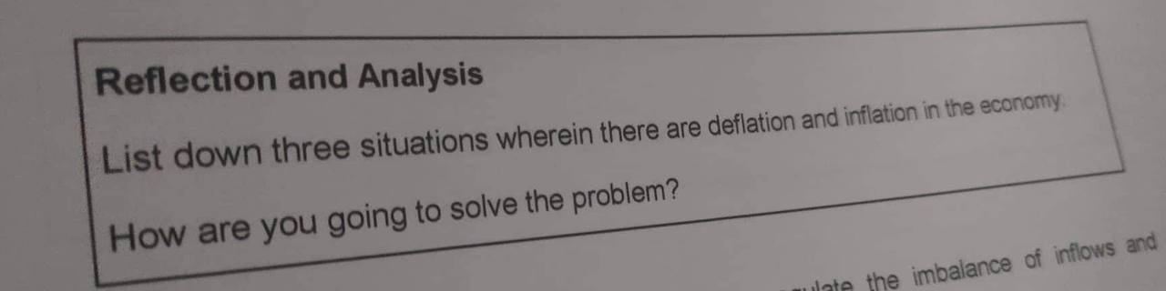and inflation in the economy How are you going to solve the